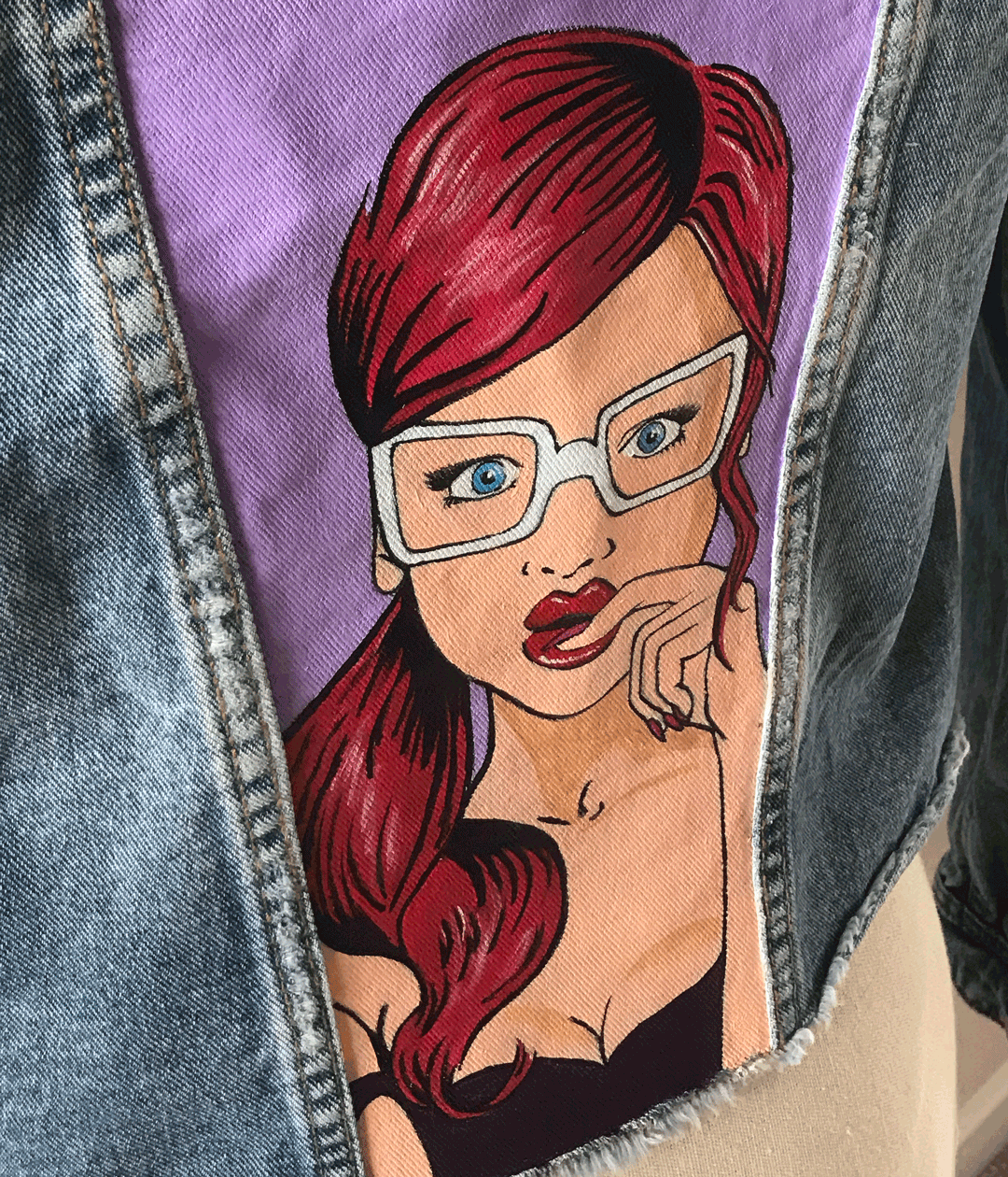 Design by Paula jacket painting - I'm just a girl